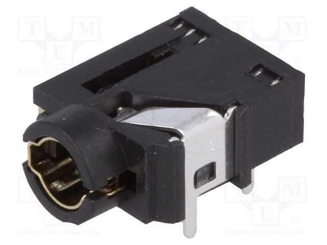 Tomada, Jack 3,5mm, Fêmea, Faixas: 4, Tht, W: 10,2mm, H: 5mm, D: 14mm