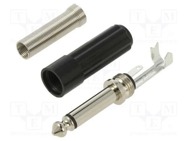 Conector: Jack 6,3mm, ficha, macho, simples, Carc.
