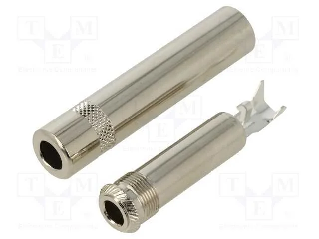 Conector: Jack 6,3mm, ficha, f&ecirc;mea, simples, Vers.