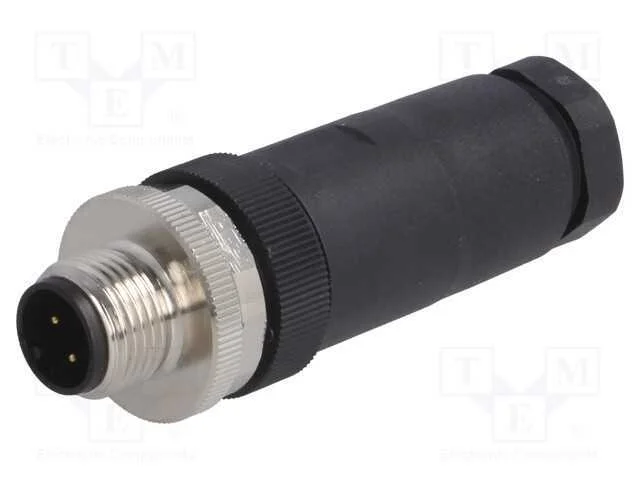 Ficha, M12, Pin: 4, Macho, C&oacute;digo A-Devicenet / Canopen, com Cabo