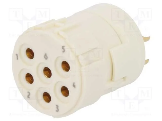 Conector: M23, Inserto de Contatos, Pin: 6, Fêmea, Solda, 300v, 20a