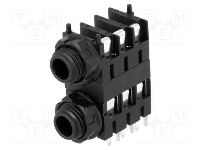 Tomada, Jack 6,3mm, Fêmea, Duplas,Stereo,Com Tampa Hexagonal