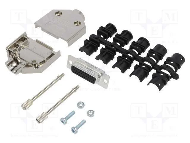 D-Sub HD, PIN: 26, fêmea, simples, solda, com cab.