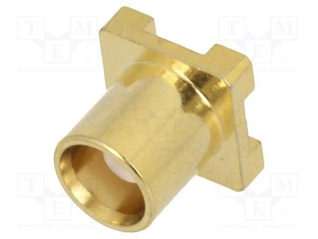 Tomada, MCX, fêmea, simples, 50O, SMT, PTFE, dour.