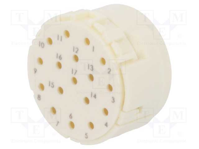 Conector: M23, Inserto de Contatos, Pin: 17, Macho, Cerrar, 160v, 8a