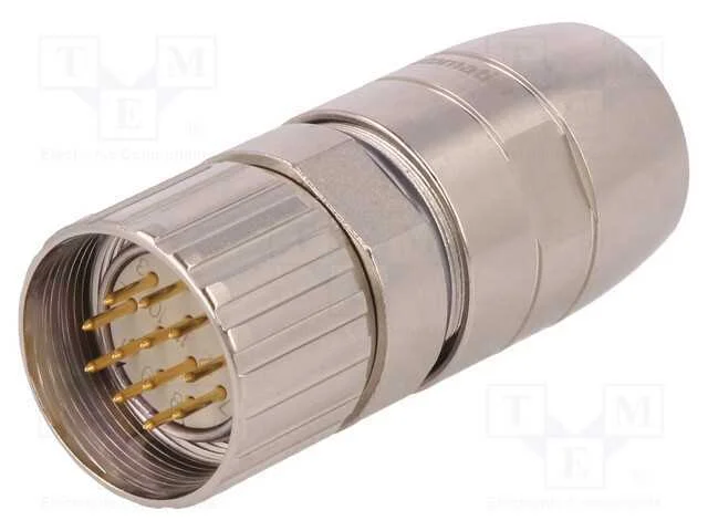Conector: M23, Ficha, Pin: 12, Macho, Solda, com Cabo, Simples, Ip67