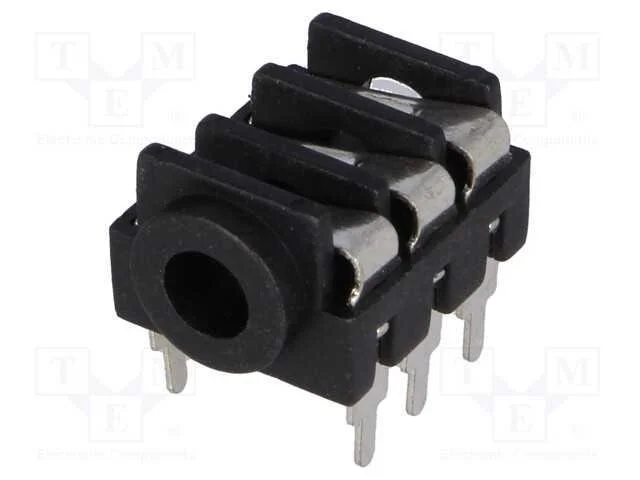 Tomada, Jack 3,5mm, Fêmea, Stereo, Faixas: 3, Tht