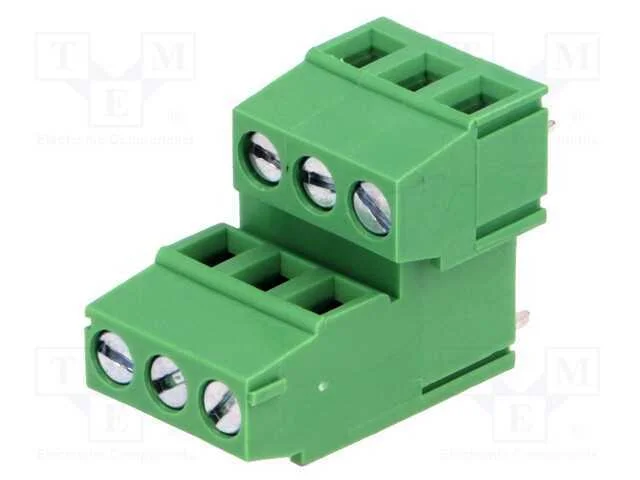 Pcb Bloco Terminal, Angulares 90, 5mm, Faixas: 6, para Pcb, 10a