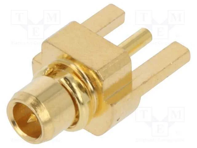 Tomada, MMCX, fêmea, 50O, PTFE, dourado