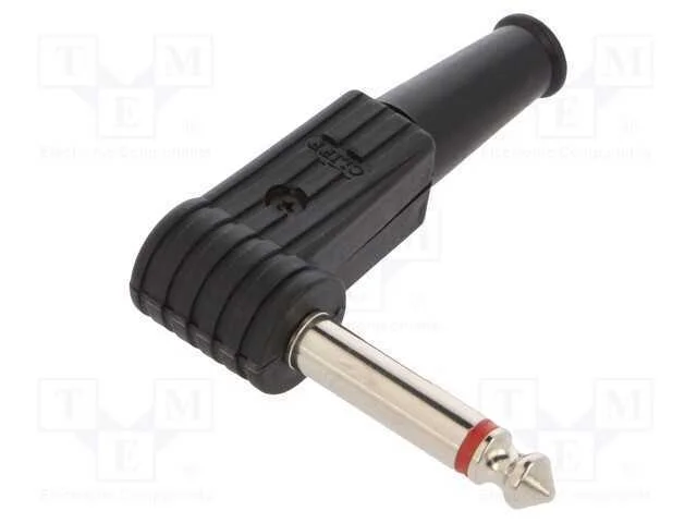 Ficha, Jack 6,3mm, Macho, Mono, Faixas: 2, Angulares 90, com Cabo