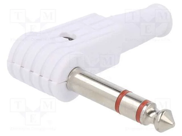 Ficha, Jack 6,3mm, Macho, Stereo, Faixas: 3, Angulares 90, Solda
