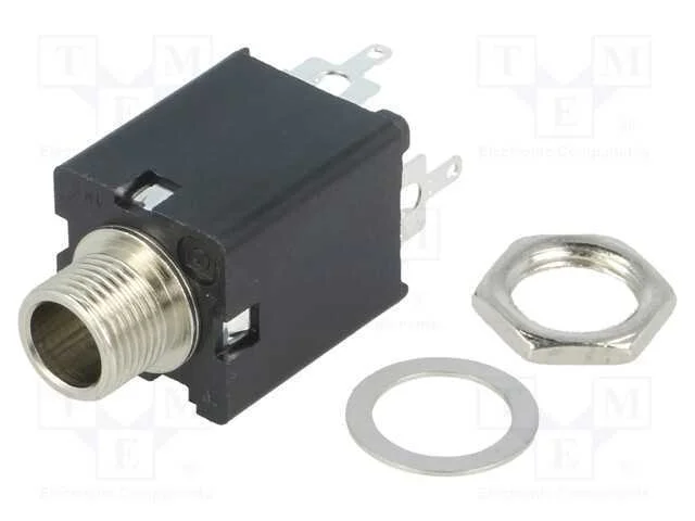 Tomada, Jack 6,3mm, Fêmea, Stereo,Com Interruptor Duplo, Simples