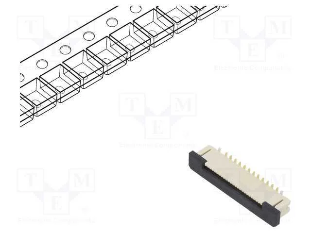 Ffc/Fpc, F31w, Pin: 24, Zif, Smt, 50v, 500ma, Seletivamente Dourado