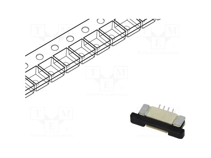 Ffc/Fpc, F52q, Pin: 4, Contactos Superiores,Zif, Smt, 50v, 500ma