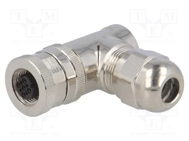 Ficha, M12, Pin: 4, Fêmea, Código D-Ethernet, com Cabo, Ip67, 250v