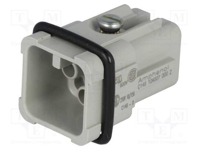 Conector: HDC, inserto de contatos, macho, C146,h.