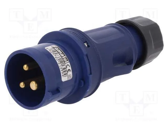 Conector: de alimentação, ficha, macho, 16A, 380/.