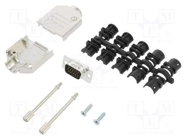D-Sub HD, PIN: 15, macho, simples, solda, com cab.