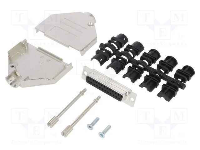 D-Sub, PIN: 25, fêmea, simples, solda, com cabo, .