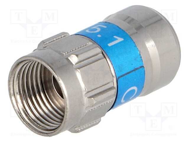 Ficha, F, macho, simples, RG6, 7,1mm, empurrado, .