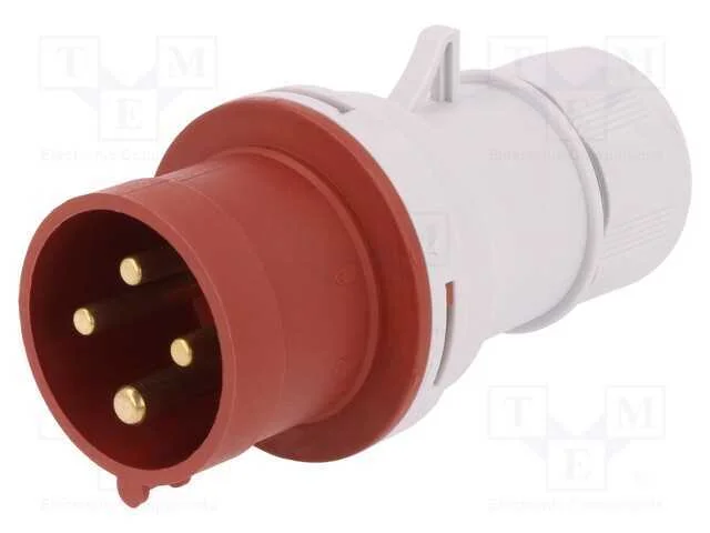 Conector: de alimentação AC 3 fases, ficha, macho.