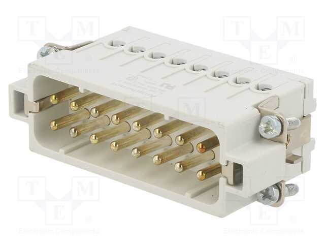 Conector: Hdc, Inserto de Contatos, Macho, C146, Pin: 16, 16+Pe
