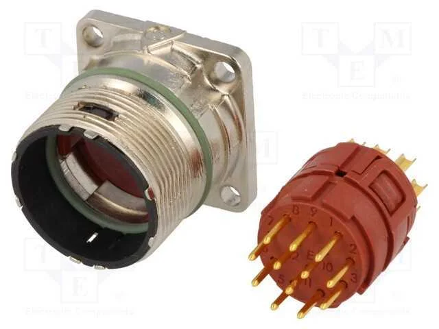 Conector: M23, tomada, PIN: 12, macho, solda, sim.