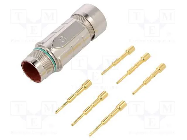 Conector: M23, Ficha, Pin: 6, Macho, Cerrar, com Cabo, Simples, 25a