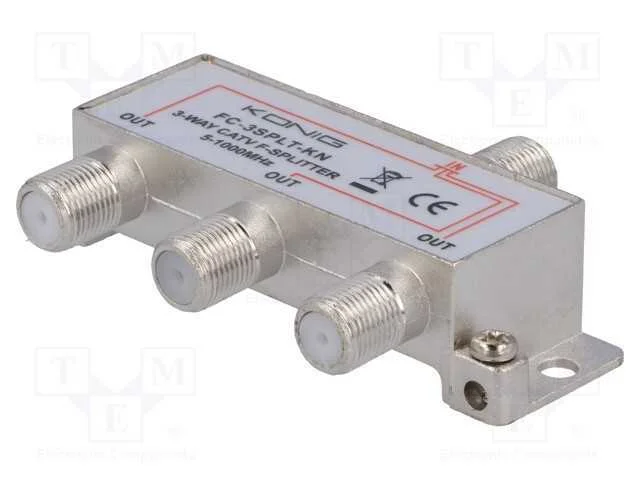 Divisor, roscado, 1000MHz, Ent: F fêmea, Sai: F f.