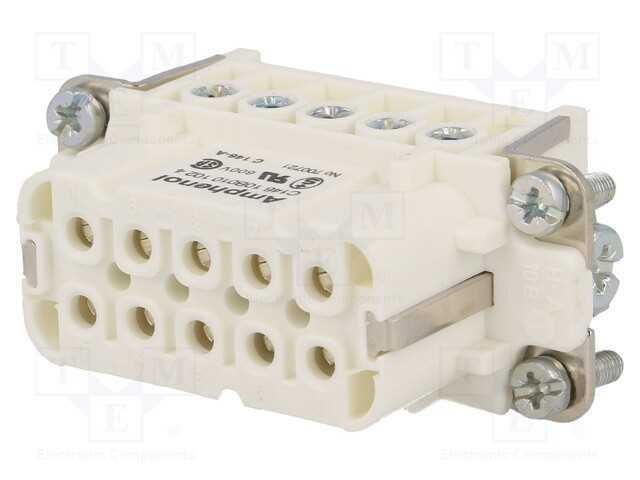 Conector: Hdc, Inserto de Contatos, Fêmea, C146, Pin: 10, 10+Pe