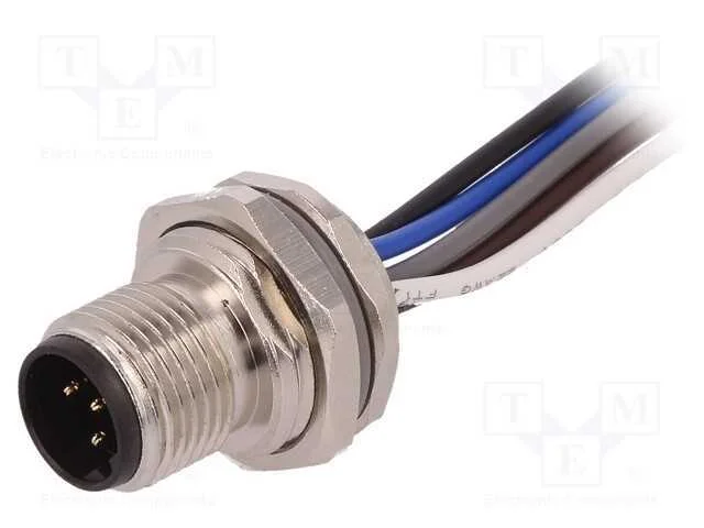 Tomada, M12, Pin: 5, Macho, Código B-Profibus, Fios, Ip67, Simples