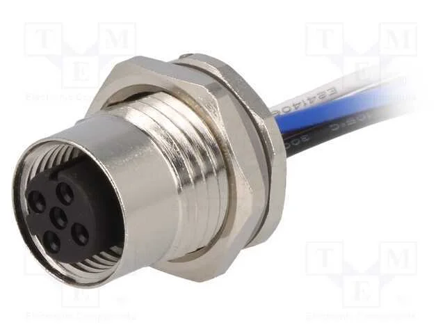 Tomada, M12, Pin: 4, Fêmea, Código D-Ethernet, Fios, Ip67, Simples