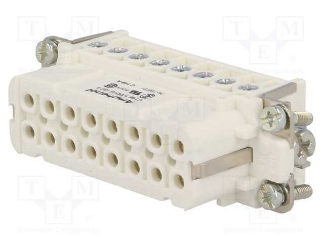 Conector: Hdc, Inserto de Contatos, Fêmea, C146, Pin: 16, 16+Pe