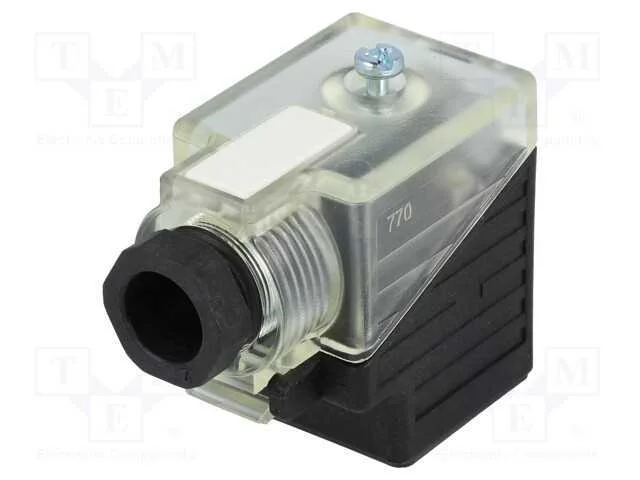 Conector: de V&aacute;lvulas, Ficha, Formato A, 18mm, F&ecirc;mea, Pin: 3, 24v