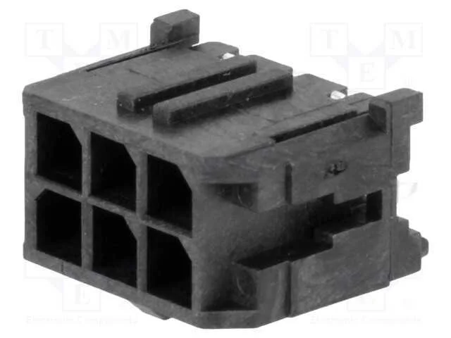 Tomada, Fio-Placa, Macho, Micro-Fit 3.0, 3mm, Pin: 6, Tht, 5a, 600v