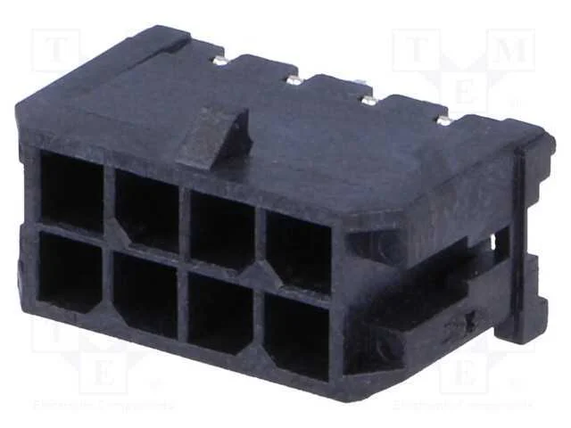 Tomada, Fio-Placa, Macho, Micro-Fit 3.0, 3mm, Pin: 8, Tht, 5a, 600v