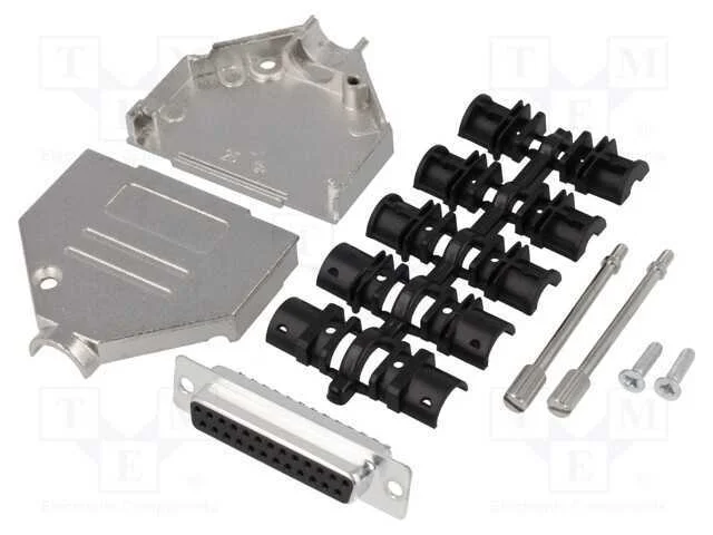 D-Sub, PIN: 25, ficha, fêmea, solda, com cabo, pr.