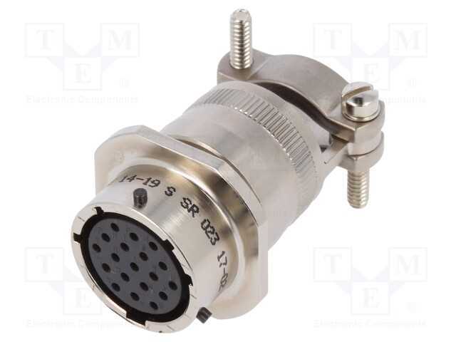 Conector: Redondos, com Cabo, Pt/451, Ficha, Fêmea, Pin: 19, Dourado
