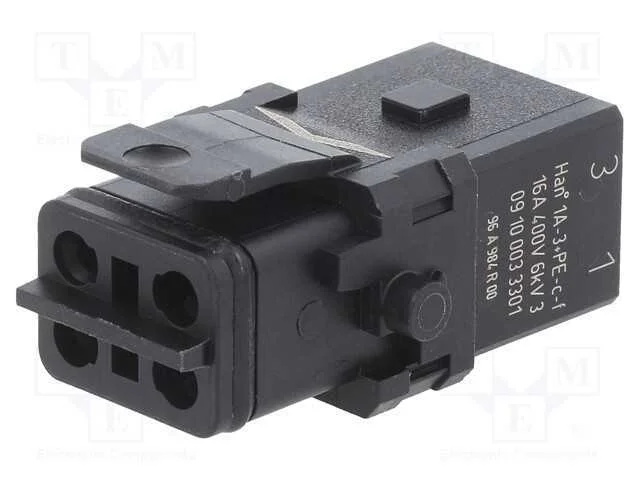 Conector: Hdc, Inserto de Contatos, Fêmea, Han 1a, Pin: 4, 3p+Pe