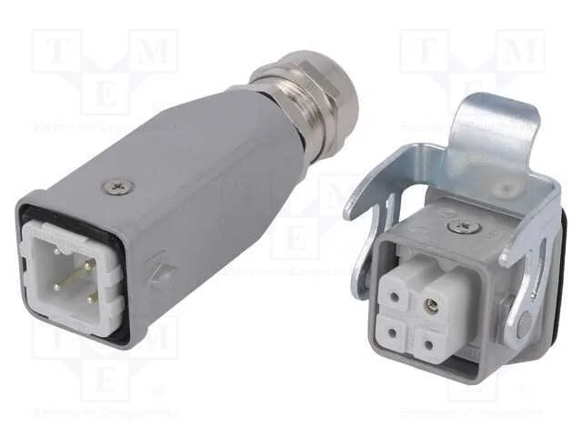 Conector: HDC, macho + fêmea, C146, PIN: 4, 3+PE,.