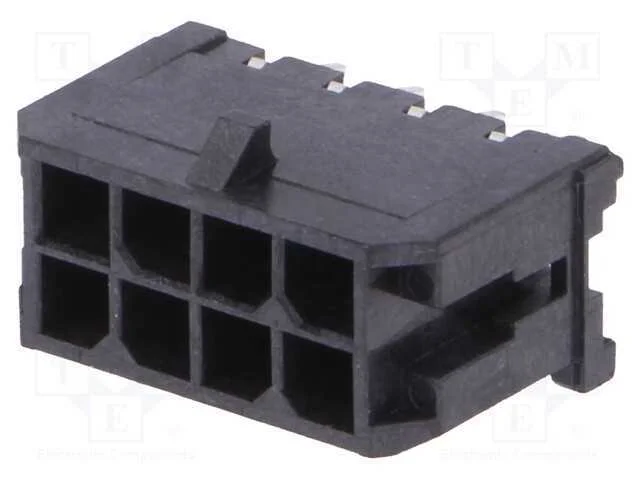 Tomada, Fio-Placa, Macho, Micro-Fit 3.0, 3mm, Pin: 8, Tht, 8,5a, 600v