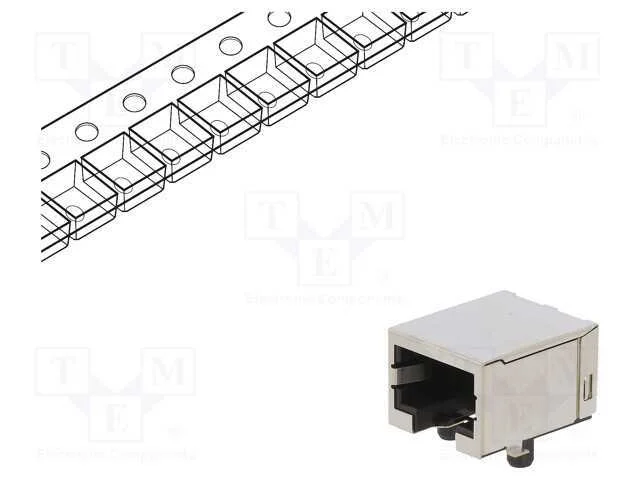 Tomada, RJ45, PIN: 8, dourado, Sistema: 8p8c, par.
