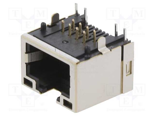 Tomada, RJ45, PIN: 8, dourado, Sistema: 8p8c, par.