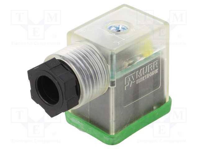 Conector: de Válvulas, Ficha, Formato B, 10mm, Fêmea, Pin: 3, 6÷8mm