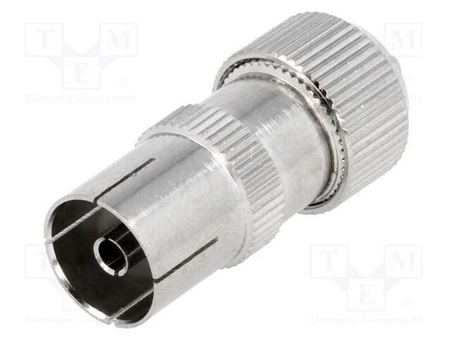 Ficha, Concêntricos 9,5mm (Iec 169-2), Fêmea, Simples, com Cabo