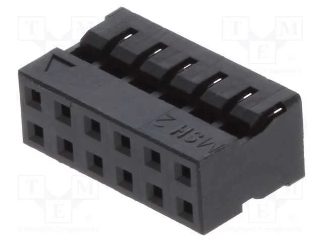 2mm MGrid WtB Rec Crp Hsg PBT Blk 12Ckt