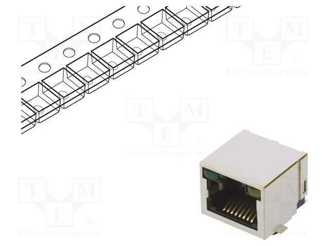 Tomada, RJ45, PIN: 8, dourado, Sistema: 8p8c, par.