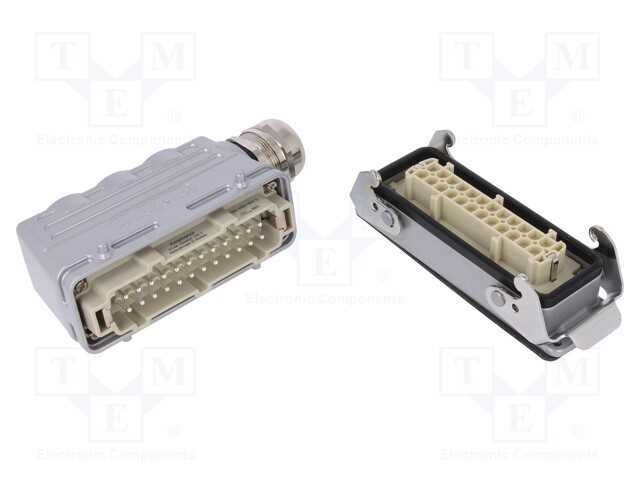 Conector: Hdc, Macho + Fêmea, C146, Pin: 24, 24+Pe, Tamanho E24