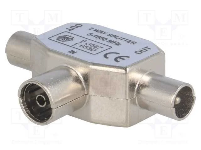 Divisor, Coaxiais 9,5mm Tomada,Concêntricos 9,5mm Pinos X2