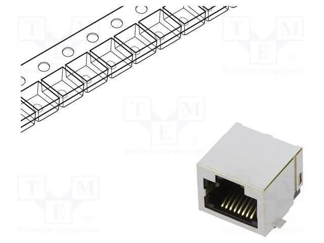 Tomada, RJ45, PIN: 8, dourado, Sistema: 8p8c, par.
